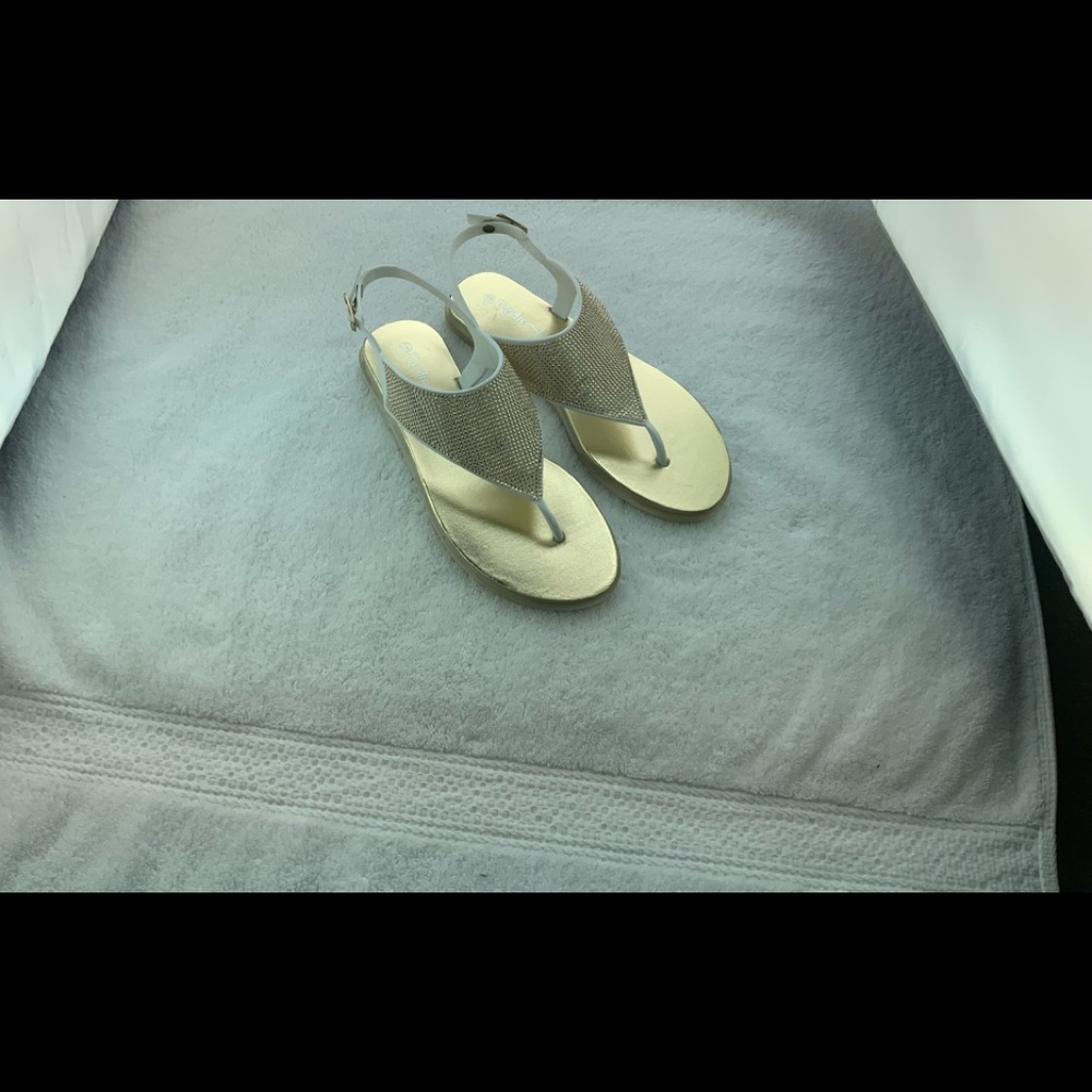 White and Gold Jelly Sandals